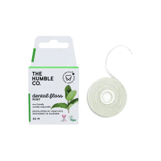 Зубна нитка-флос Humble зі смаком м’яти, 50м - 2921, Гігієна ротової порожнини, Засоби догляду за ротовою порожниною, Зубні нитки, Міжзубний догляд, фото, купити