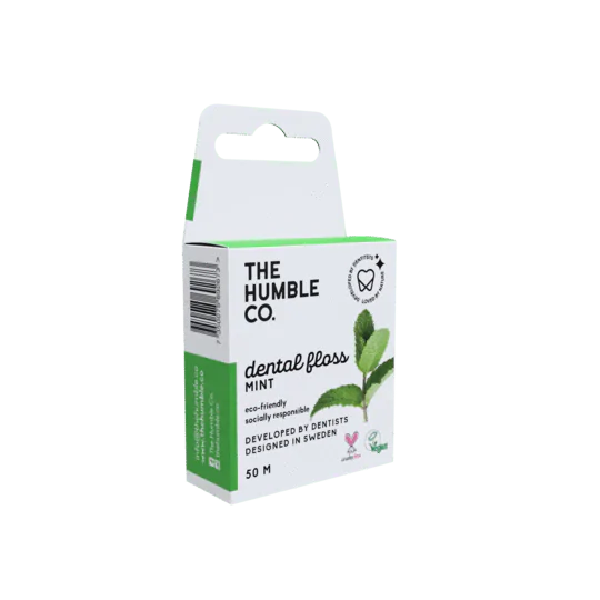 Зубна нитка-флос Humble зі смаком м’яти, 50м - 2923, Гігієна ротової порожнини, Засоби догляду за ротовою порожниною, Зубні нитки, Міжзубний догляд, фото, купити