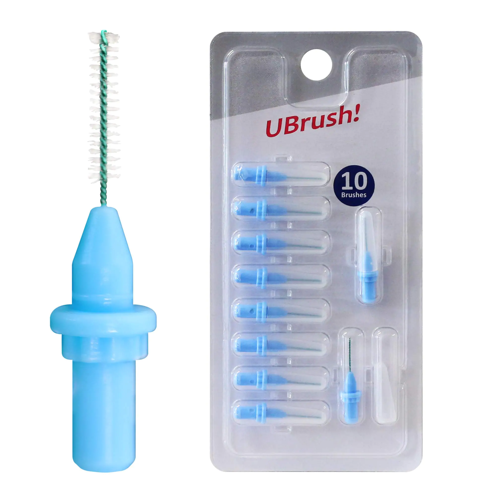 Браш UBrush! інтердентальний 0,5мм, блакитний - 8732, Електричні насадки, Засоби догляду за ротовою порожниною, Зубні інтердентальні браші, Зубні щітки та насадки, Міжзубний догляд, фото, купити
