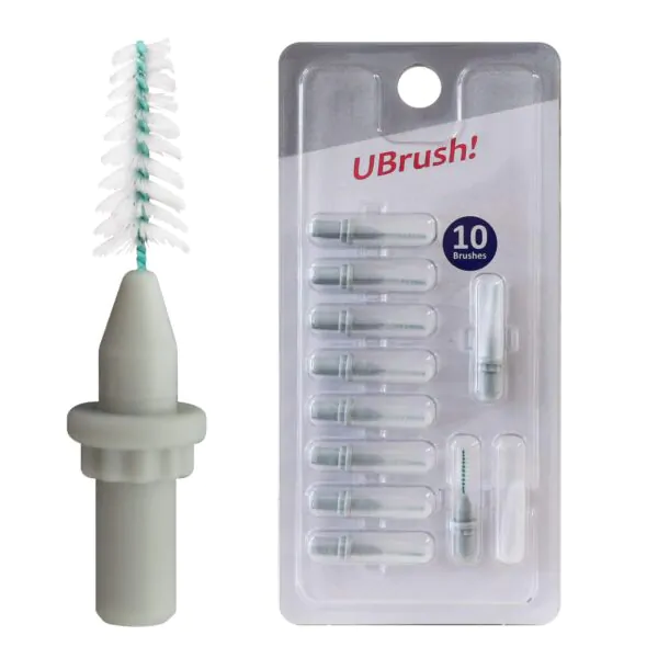 Браш UBrush! інтердентальний 1,0мм, білий - 8742, Електричні насадки, Засоби догляду за ротовою порожниною, Зубні інтердентальні браші, Зубні щітки та насадки, Міжзубний догляд, фото, купити